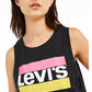 Levi's Women's Graphic Crop Tank Black Size XX-Large