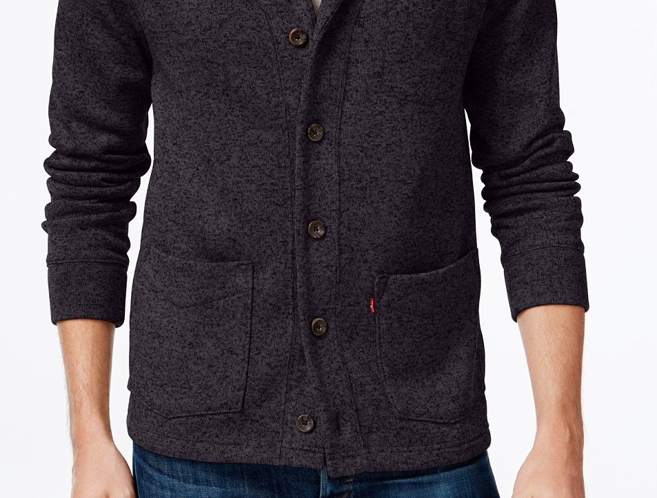 Levi's Men's Rand Shawl-Collar Cardigan Black Size Large