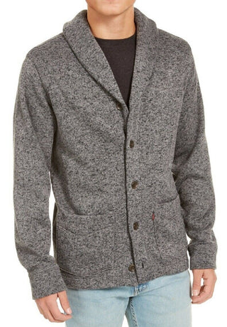 Levi's Men's Sweater Knit Fleece Cardigan Charcoal Size Extra Large