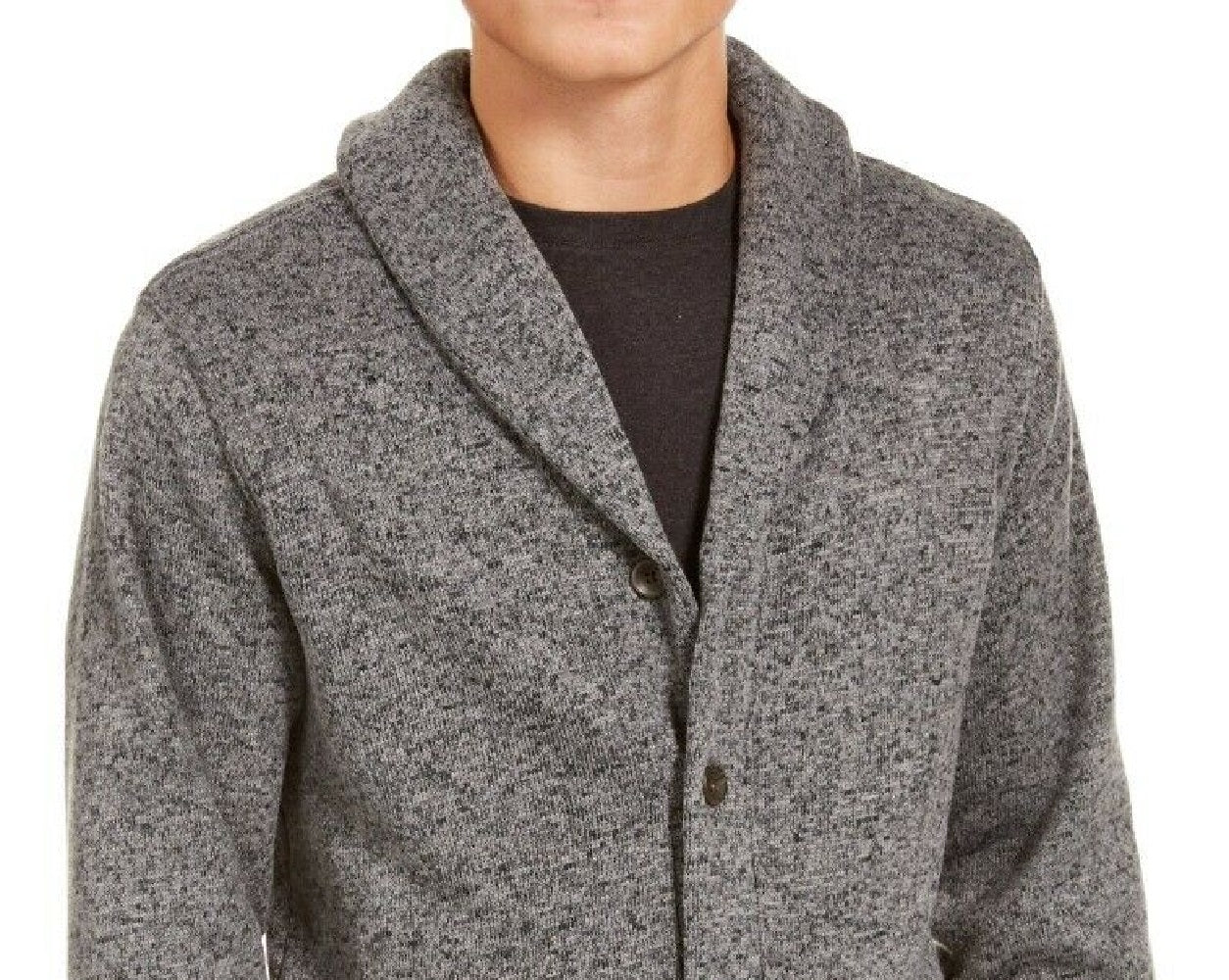 Levi's Men's Sweater Knit Fleece Cardigan Charcoal Size Extra Large