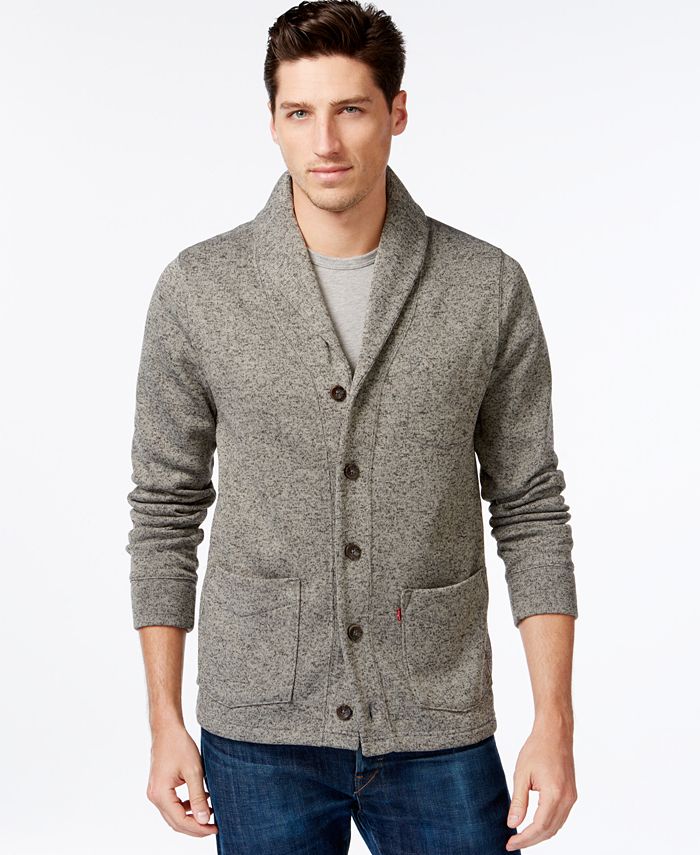 Levi's Men's Rand Shawl-Collar Cardigan Green Size Medium