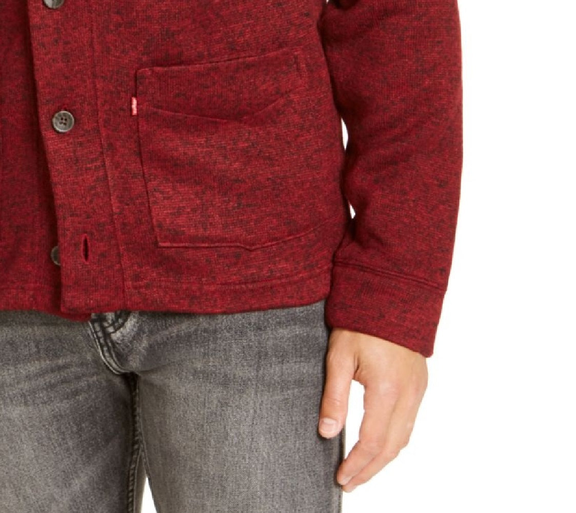 Levi's Men's Rand Shawl-Collar Cardigan Red Size Medium