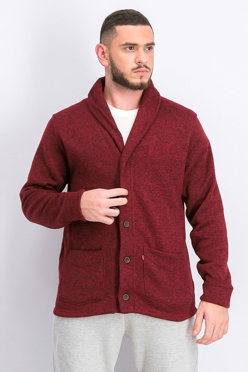 Levi's Men's Rand Shawl-Collar Cardigan Red Size Small
