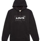 Levi's Men's Burndlen Fleece Logo Hoodie Black Size X-Large