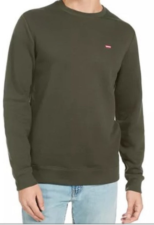 Levi's Men's Bailey Logo Crew-Neck Sweatshirt Dark Green Size 2XL