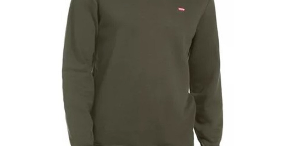 Levi's Men's Bailey Logo Crew-Neck Sweatshirt Dark Green Size 2XL