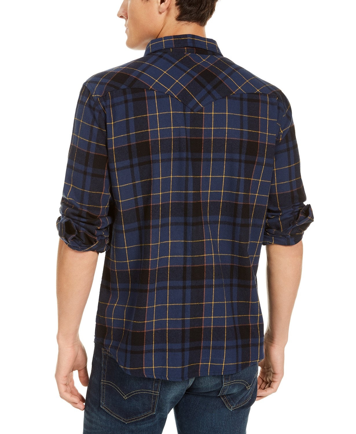Levi's Men's Curran Regular-Fit Plaid Shirt Blue Size Large