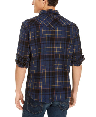 Levi's Men's Curran Regular-Fit Plaid Shirt Blue Size Medium