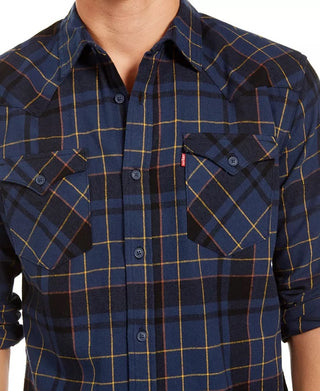 Levi's Men's Curran Regular-Fit Plaid Shirt Blue Size Small