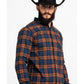 Levi's Men's Ferra Plaid Button Long Sleeve Western Flannel Shirt Orange  Size Extra Large