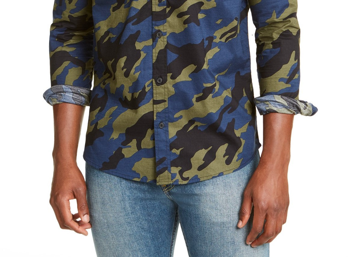 Levi's Men's Newski Camouflage Shirt Dark Green Size Small
