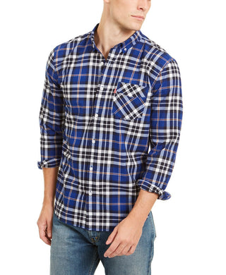Levi's Men's Plaid Button-down Shirt Sodalite Blue Size Small