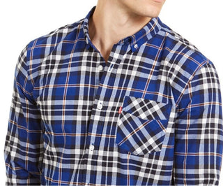 Levi's Men's Plaid Button-down Shirt Sodalite Blue Size Extra Large