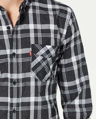 Levi's Men's Reese Plaid Shirt Caviar Size 2 Extra Large