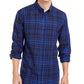 Levi's Men's Alban Plaid Flannel Shirt Navy Size Large