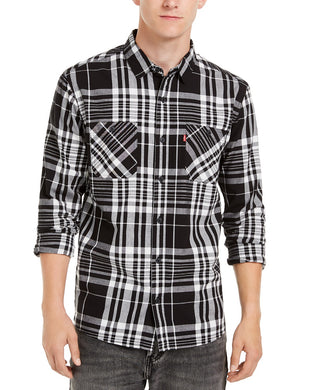 Levi's Men's Noble Plaid Shirt Black Size Large