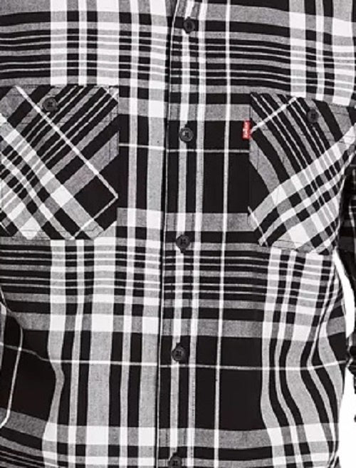 Levi's Men's Noble Plaid Shirt Gray Size X-Large