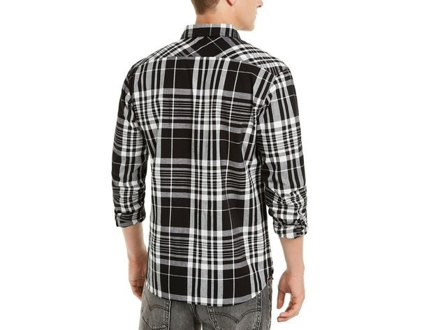 Levi's Men's Noble Plaid Button-Down Shirt Black Size Small