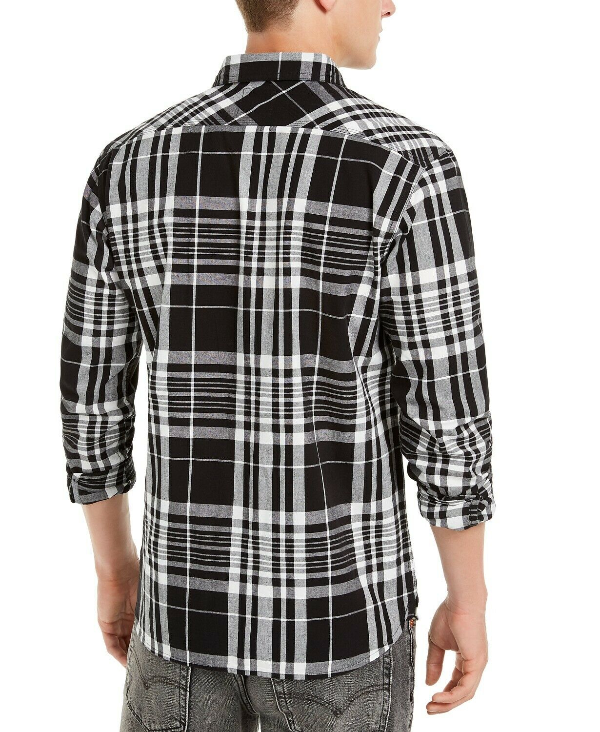 Levi's Men's Noble Plaid Button-Down Shirt Black Size 2 Extra Large