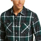 Levi's Men's Dual Pocket Plaid Flannel Shirt Green Size X-Large