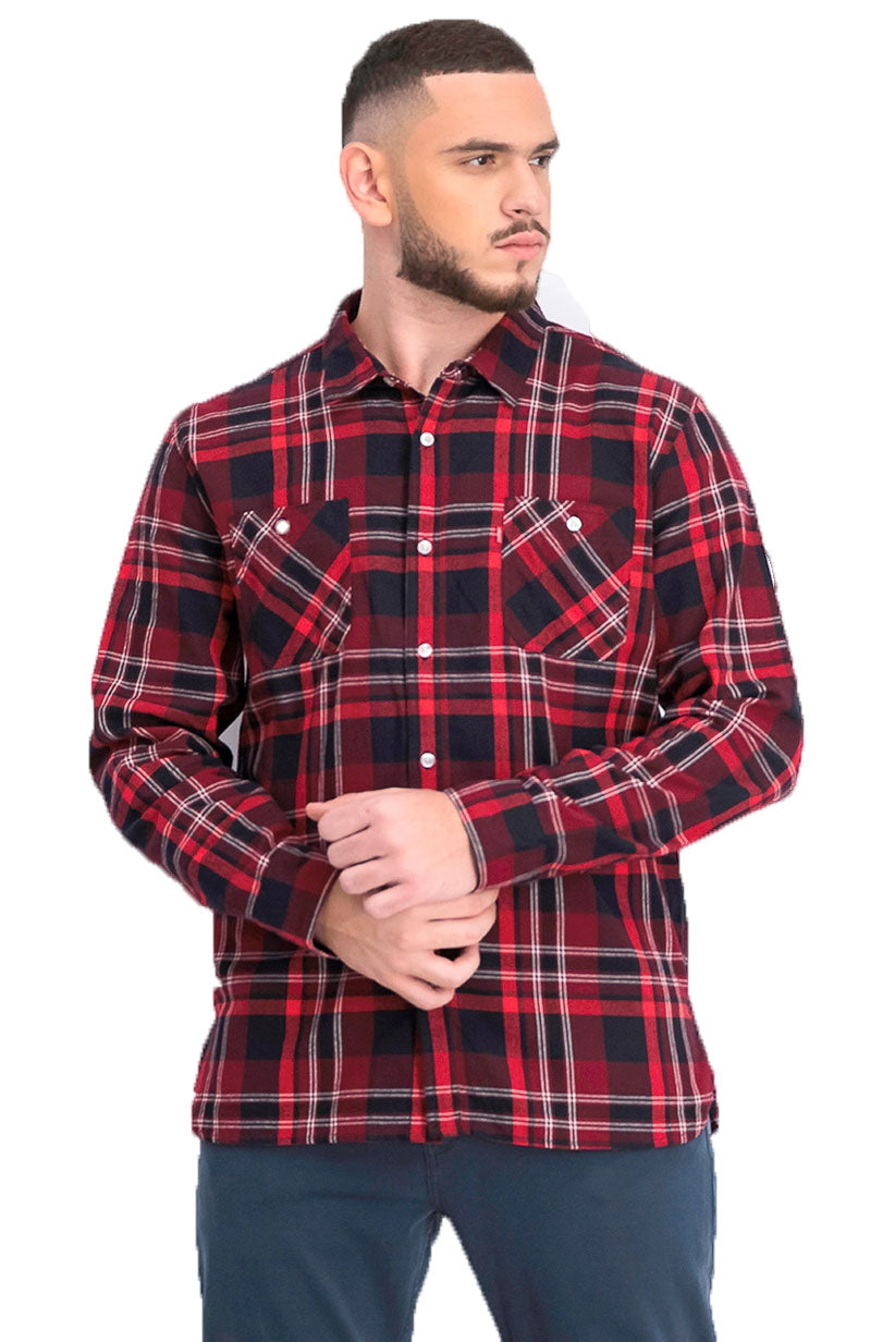 Levi's Men's Dual Pocket Plaid Flannel Shirt Red Size Extra Large