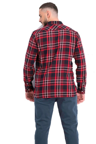 Levi's Men's Dual Pocket Plaid Flannel Shirt Red Size Extra Large