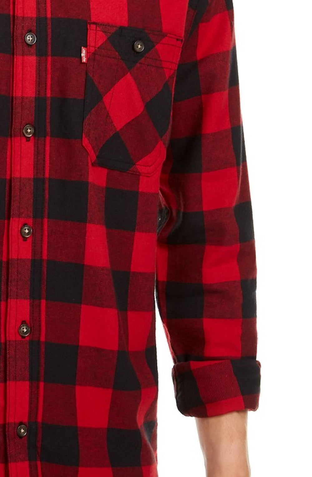 Levi's Men's Buffalo Plaid Flannel Shirt Red Size Small