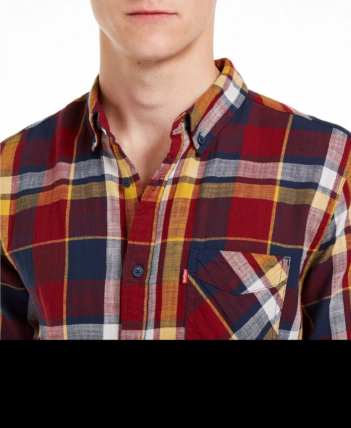 Levi's Men's Plaid Flannel Shirt Red Size X-Large