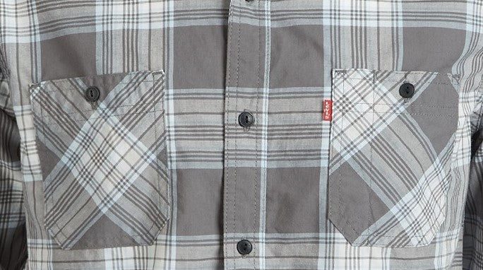 Levi's Men's Remick Plaid Shirt Gray Size XX-Large
