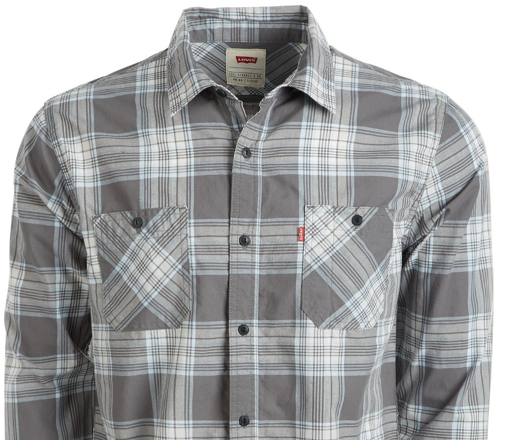 Levi's Men's Remick Plaid Shirt Gray Size X-Large