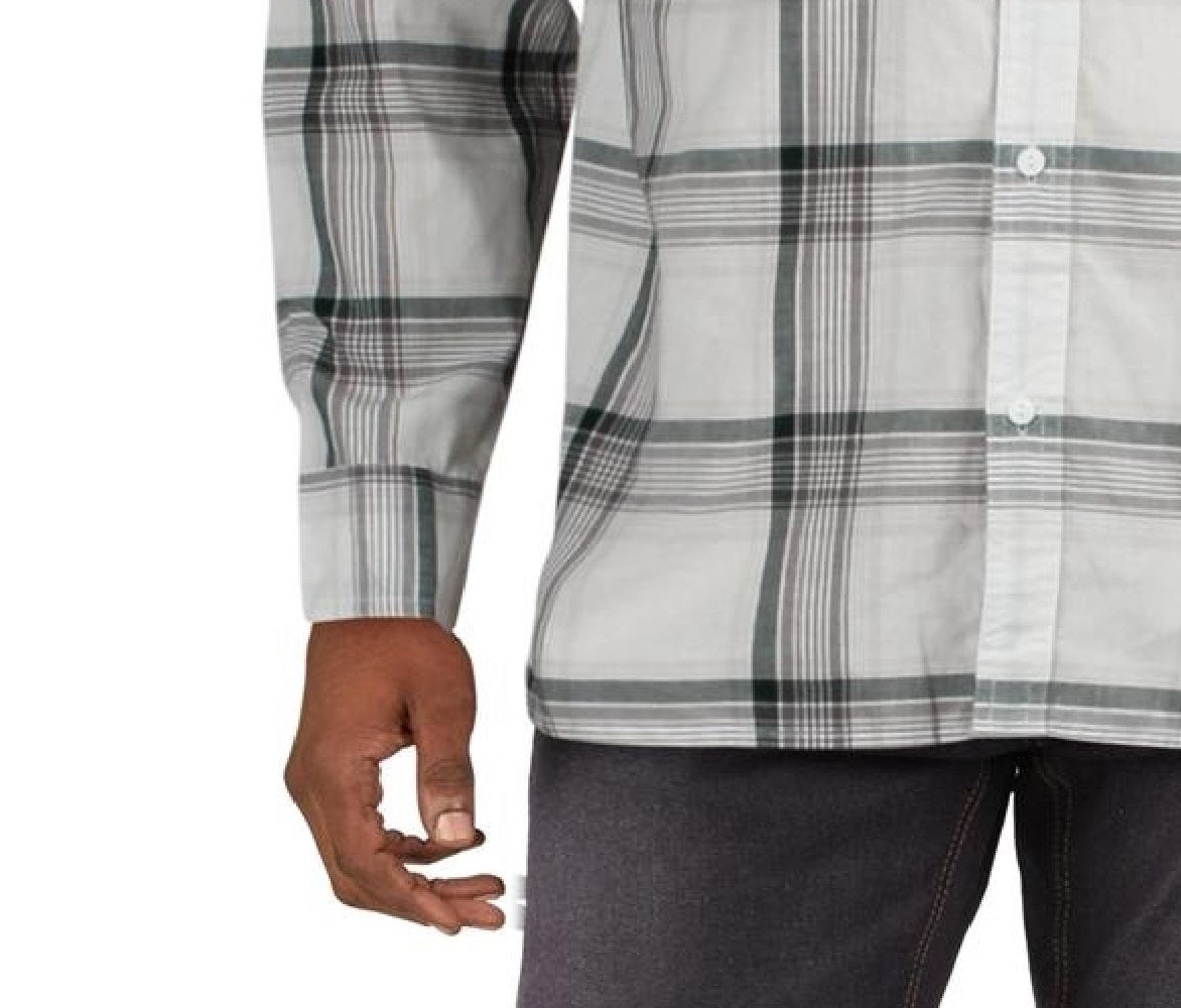 Levi's Men's Rosa Plaid Collared Button-Down Shirt White Size 2 Extra Large