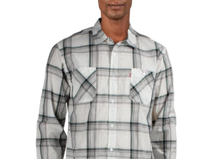 Levi's Men's Rosa Plaid Collared Button-Down Shirt White Size X-Large