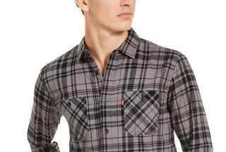 Levi's Men's Miguel Regular-Fit Plaid Flannel Shirt Black Size Extra Large