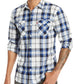 Levi's Men's Clemente Regular-Fit Plaid Shirt White 2 Extra Large