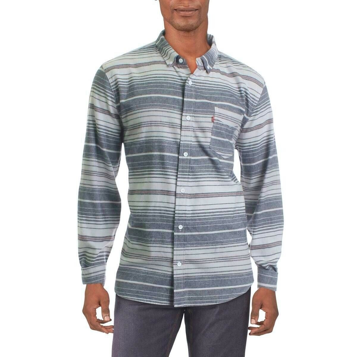Levi's Men's Avalon Striped Flannel Shirt Size Large
