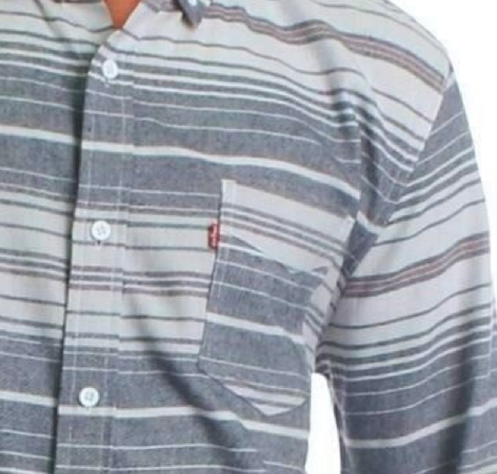 Levi's Men's Avalon Striped Flannel Shirt Size Large