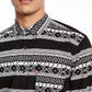 Levi's Men's Norte Regular-Fit Geo-Stripe Shirt Black Size Medium