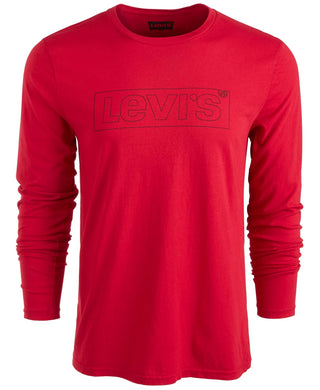 Levi's Men's Long-Sleeve Logo T-Shirt Red Size Medium