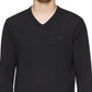 Calvin Klein Men's Merino Wool V-Neck Sweater Black Size Small