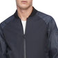 Calvin Klein Men's Colorblocked Mix-Media Bomber Jacket Charcoal Size Large