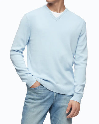 Calvin Klein Men's Merino V-Neck Sweater Blue Size Large