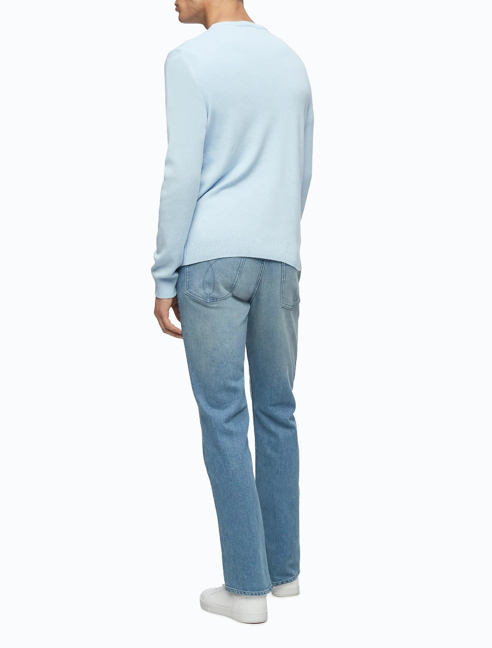 Calvin Klein Men's Merino V-Neck Sweater Blue Size Large