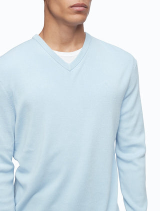 Calvin Klein Men's Merino V-Neck Sweater Blue Size Large