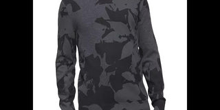 Calvin Klein Men's Cotton Modal Printed Crew Neck Sweater Gray Size Large