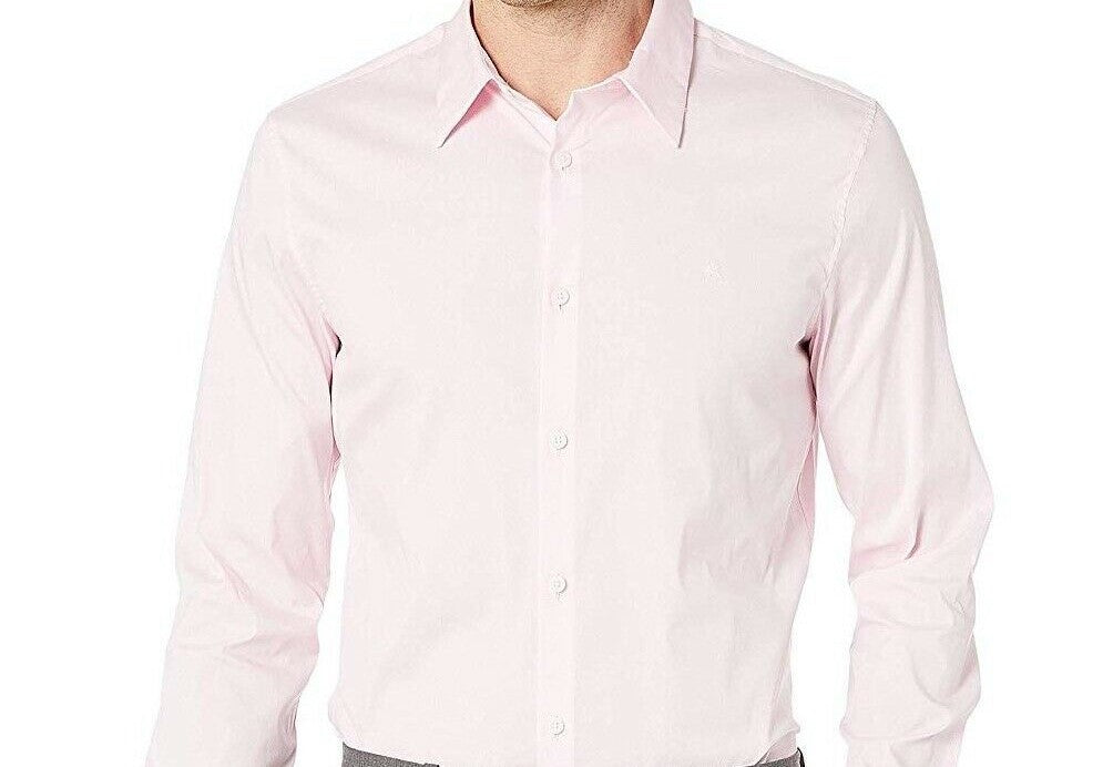 Calvin Klein Men's Chambray Shirt Pink Size Small