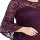 Love Women's Squared Trendy Plus Size Bell-Sleeve Lace Dress Purple Size XX-Large