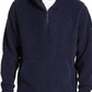 DKNY Men's Sherpa Quarter Zip Sweater Navy Size X-Large