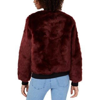 Say What? Juniors' Faux-Fur Jacket Red Size Extra Large