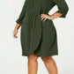 Love Squared Women's Trendy Plus Size Cascade Wrap Shirtdress Green Size XX-Large