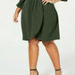 Love Squared Women's Trendy Plus Size Cascade Wrap Shirtdress Green Size XX-Large